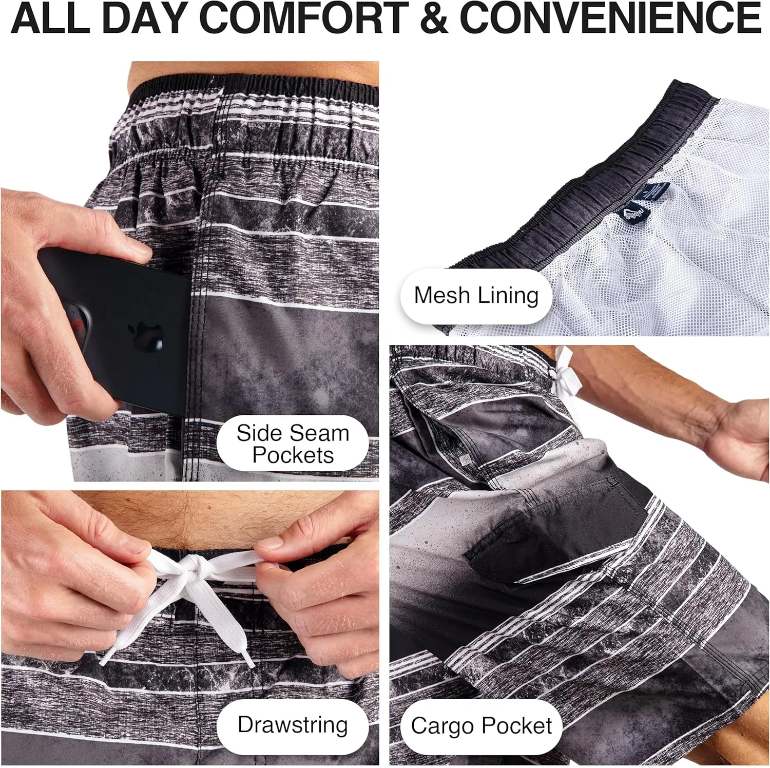 Kanu Surf Men's Barracuda Swim Trunks, 9" Inseam (Regular & Extended Sizes)