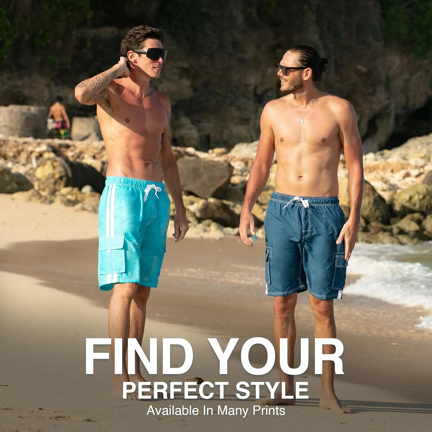 Kanu Surf Men's Barracuda Swim Trunks, 9" Inseam (Regular & Extended Sizes)