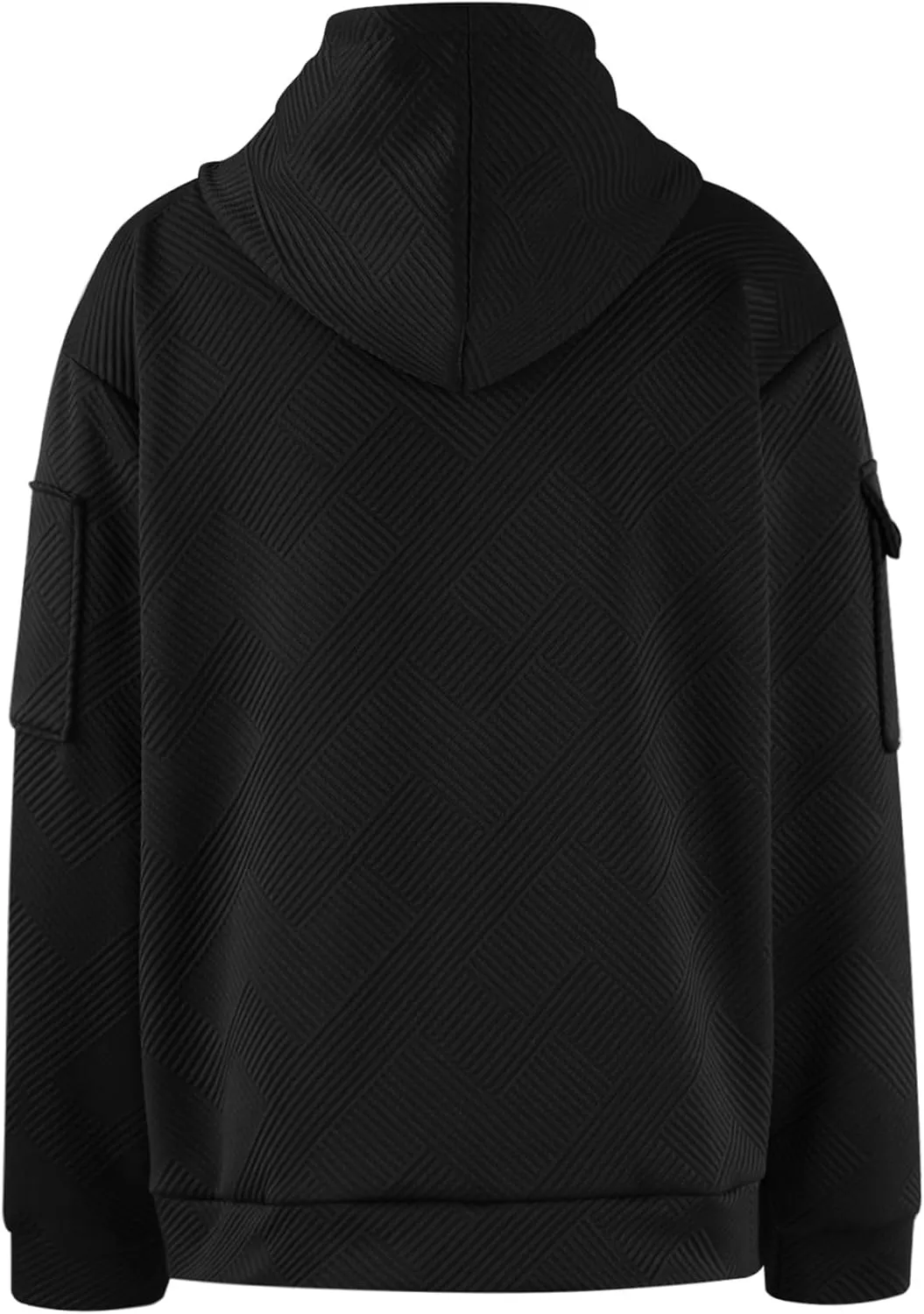 Kissonic Men's Quilted Hoodies Casual Long Sleeve Quarter Zip Tactical Pullover Sweatshirt with Pockets