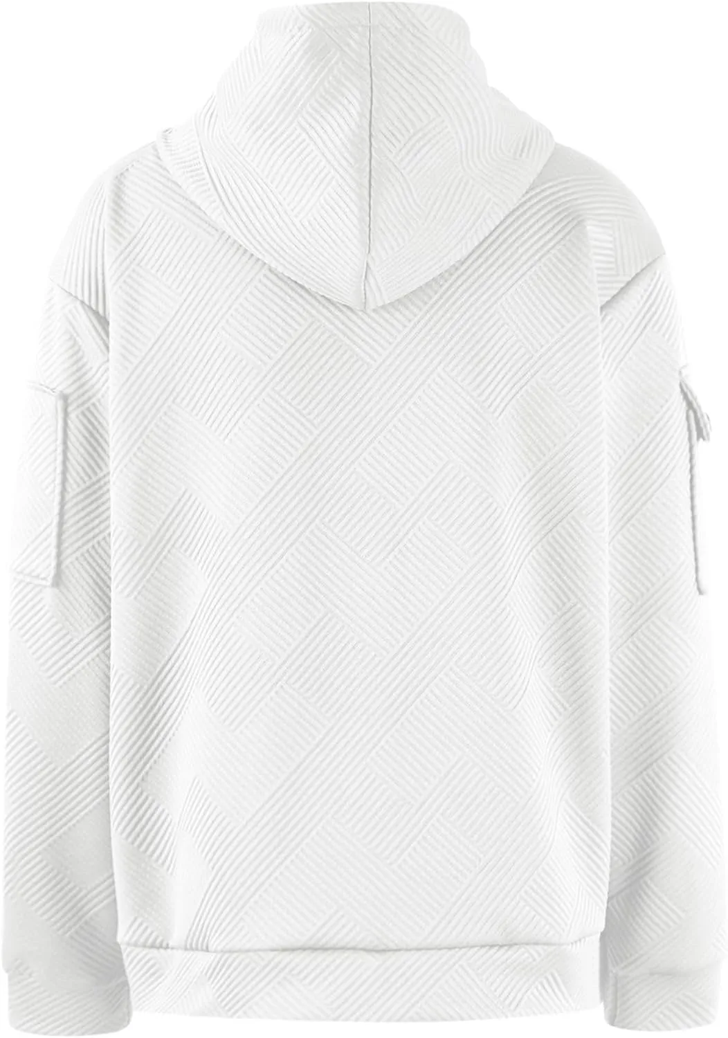 Kissonic Men's Quilted Hoodies Casual Long Sleeve Quarter Zip Tactical Pullover Sweatshirt with Pockets