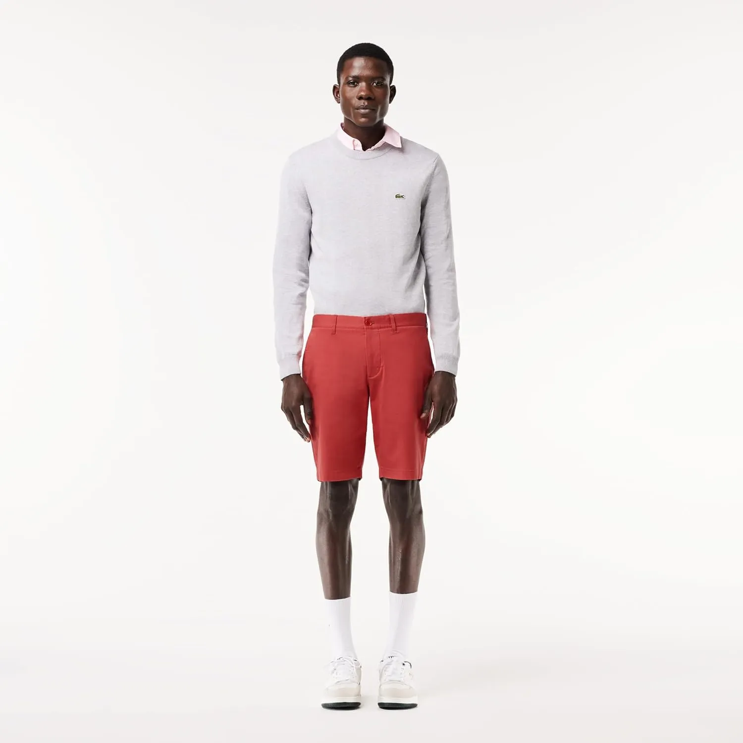 Lacoste Men's Slim Fit Solid Stretch Cotton Bermuda Shorts
