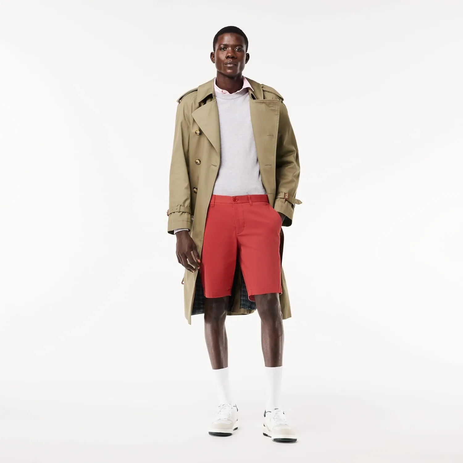 Lacoste Men's Slim Fit Solid Stretch Cotton Bermuda Shorts