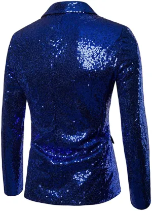 LCMTWX Blazers for Men Button Top Men's Casual Fit Suit One Jacket Charm Coat Sequin Party Men's Coats Jackets Mens Suit