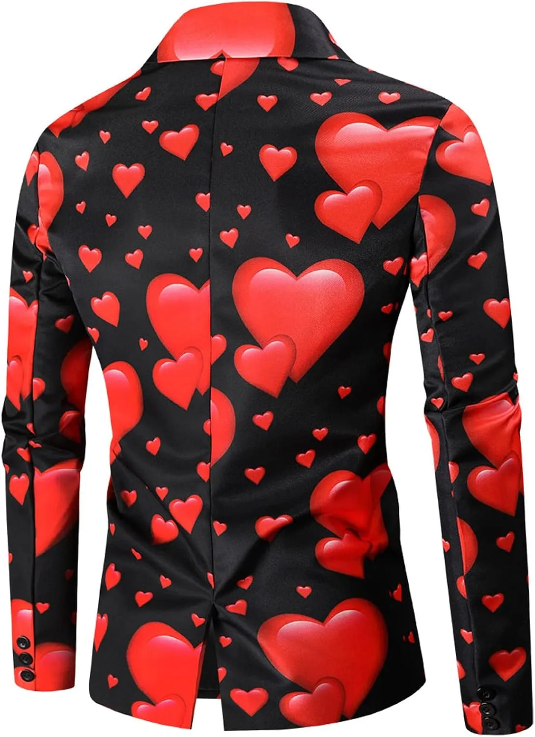 LCMTWX Mens Blazers Men's Fashion Coat Casual Pocket Button Suit Jacket Buckle Loved Printed Single-breasted Mens Suit