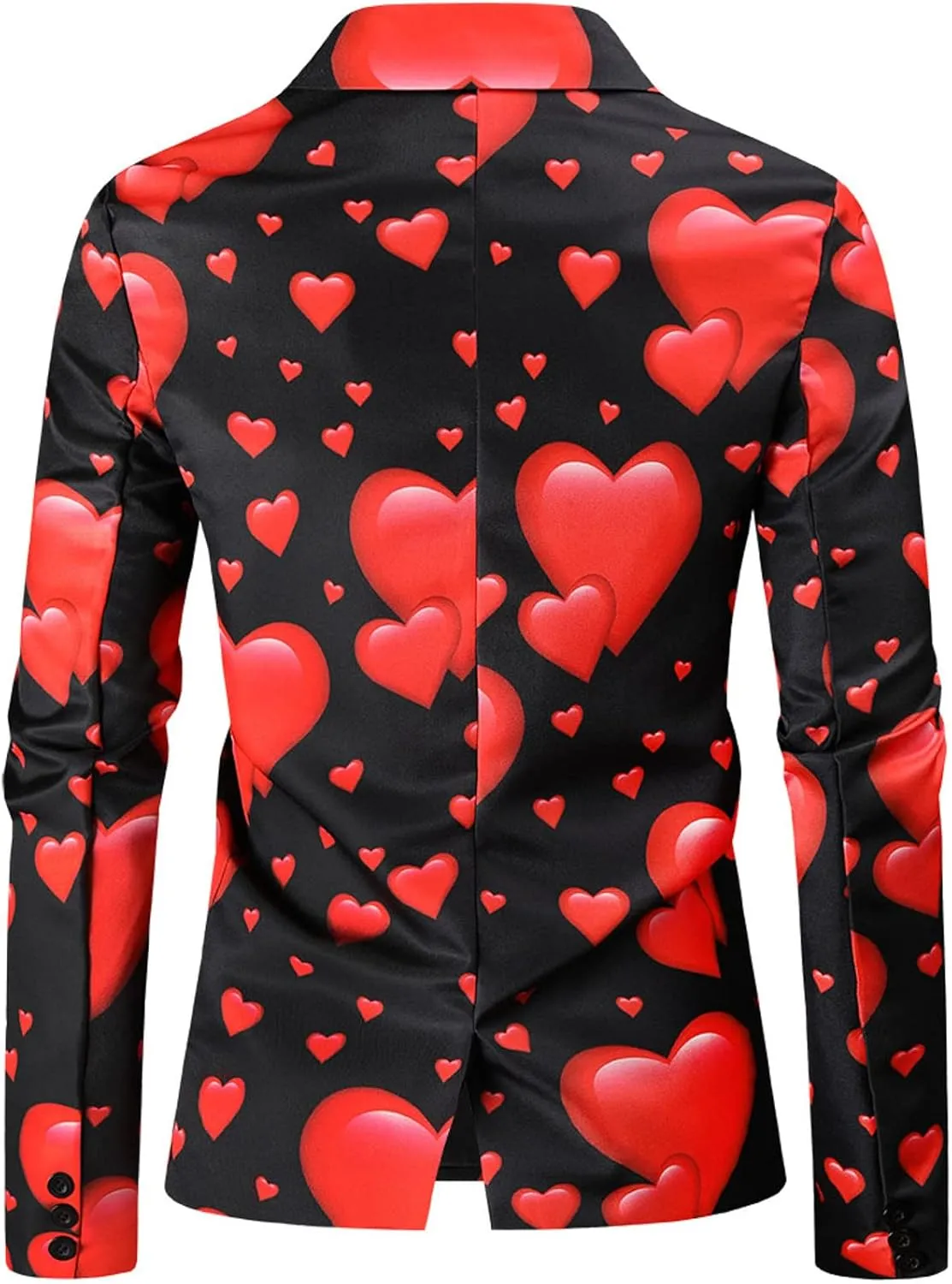LCMTWX Mens Blazers Men's Fashion Coat Casual Pocket Button Suit Jacket Buckle Loved Printed Single-breasted Mens Suit