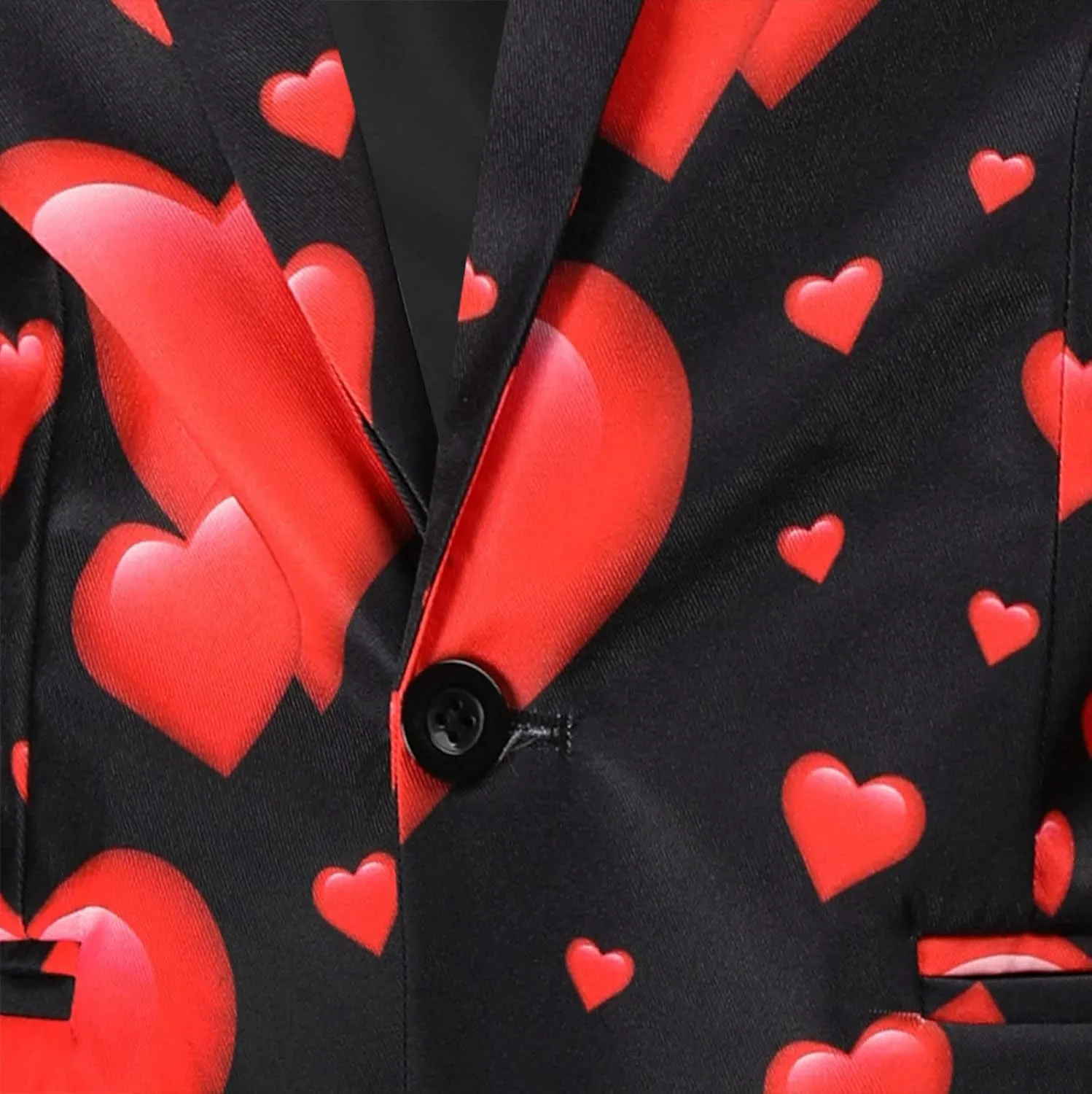 LCMTWX Mens Blazers Men's Fashion Coat Casual Pocket Button Suit Jacket Buckle Loved Printed Single-breasted Mens Suit