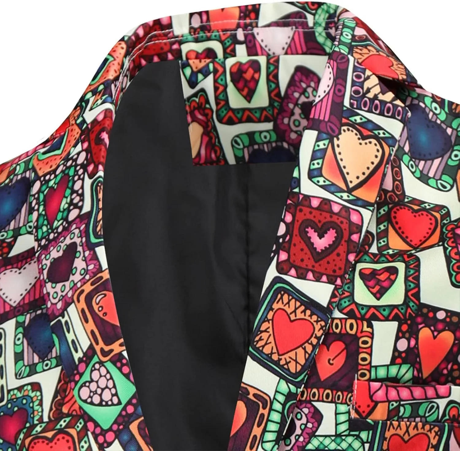 LCMTWX Mens Blazers Men's Fashion Coat Casual Pocket Button Suit Jackets Buckle Loved Printed Men Christmas Suit Jacket