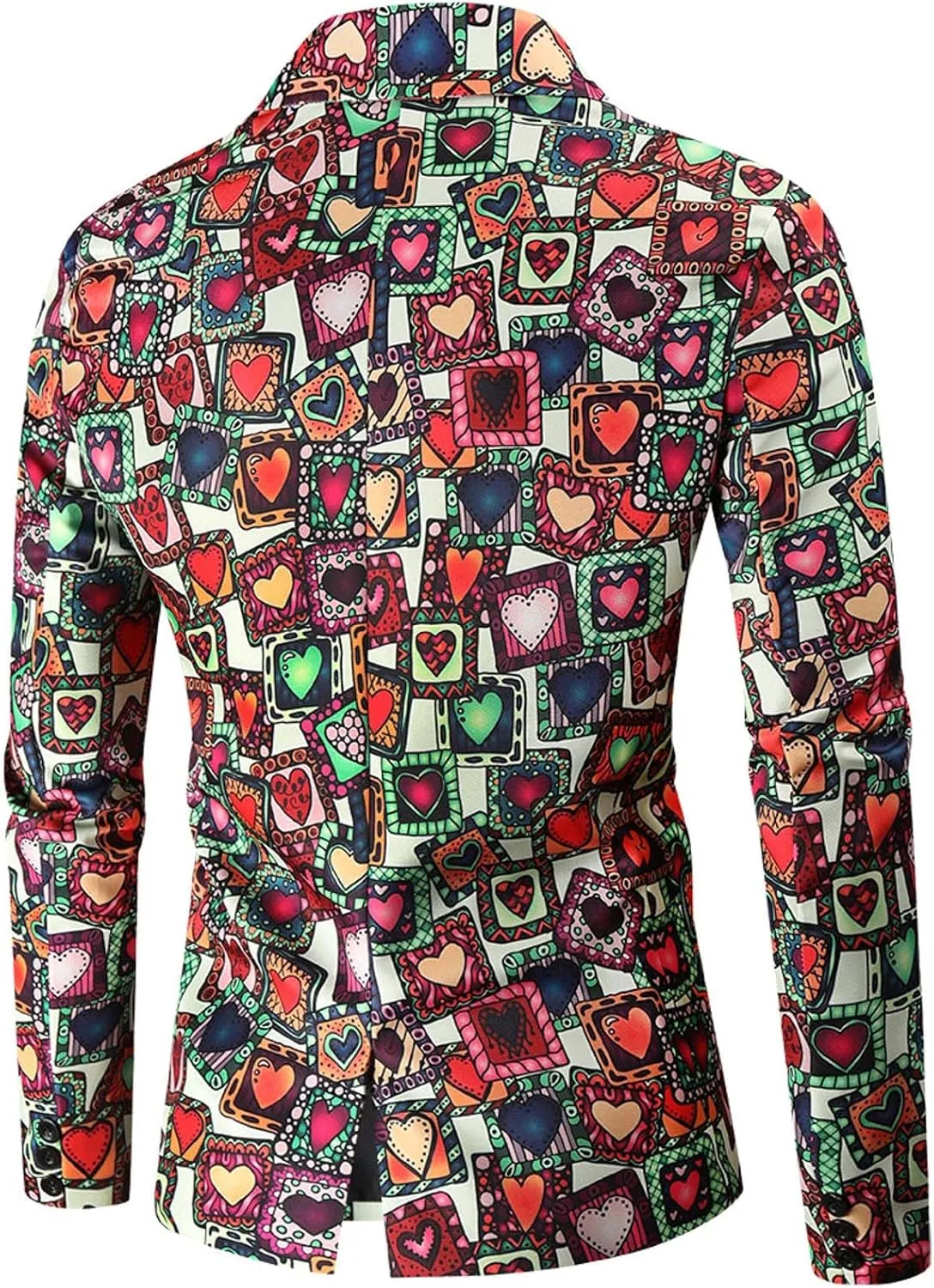 LCMTWX Mens Blazers Men's Fashion Coat Casual Pocket Button Suit Jackets Buckle Loved Printed Men Christmas Suit Jacket