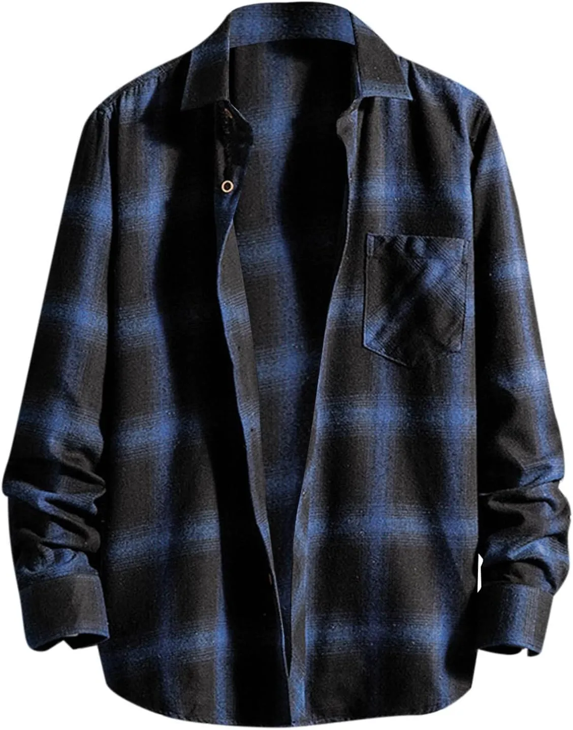LCMTWX Men's Fleece Flannel Jackets Square Printing Lightweight Breathable Long Sleeve Lapel Formal Heavy Warm Fleece