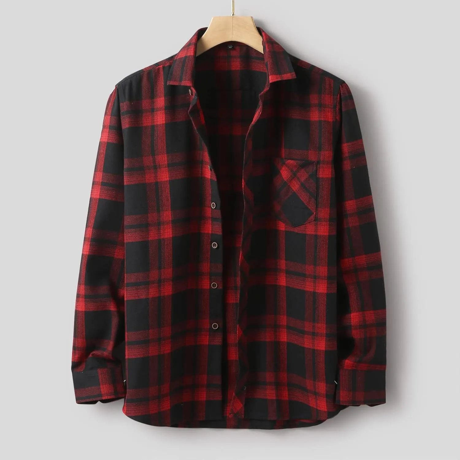 LCMTWX Men's Fleece Flannel Jackets Square Printing Lightweight Breathable Long Sleeve Lapel Formal Heavy Warm Fleece
