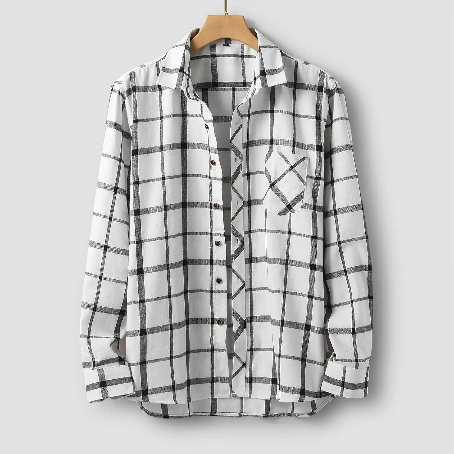 LCMTWX Men's Fleece Flannel Jackets Square Printing Lightweight Breathable Long Sleeve Lapel Formal Heavy Warm Fleece