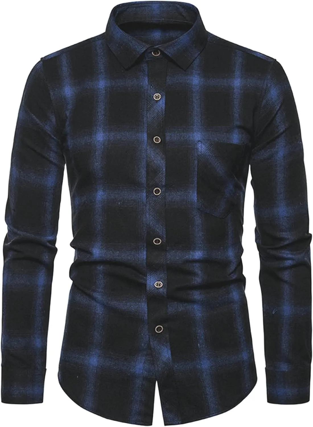 LCMTWX Men's Fleece Flannel Jackets Square Printing Lightweight Breathable Long Sleeve Lapel Formal Heavy Warm Fleece