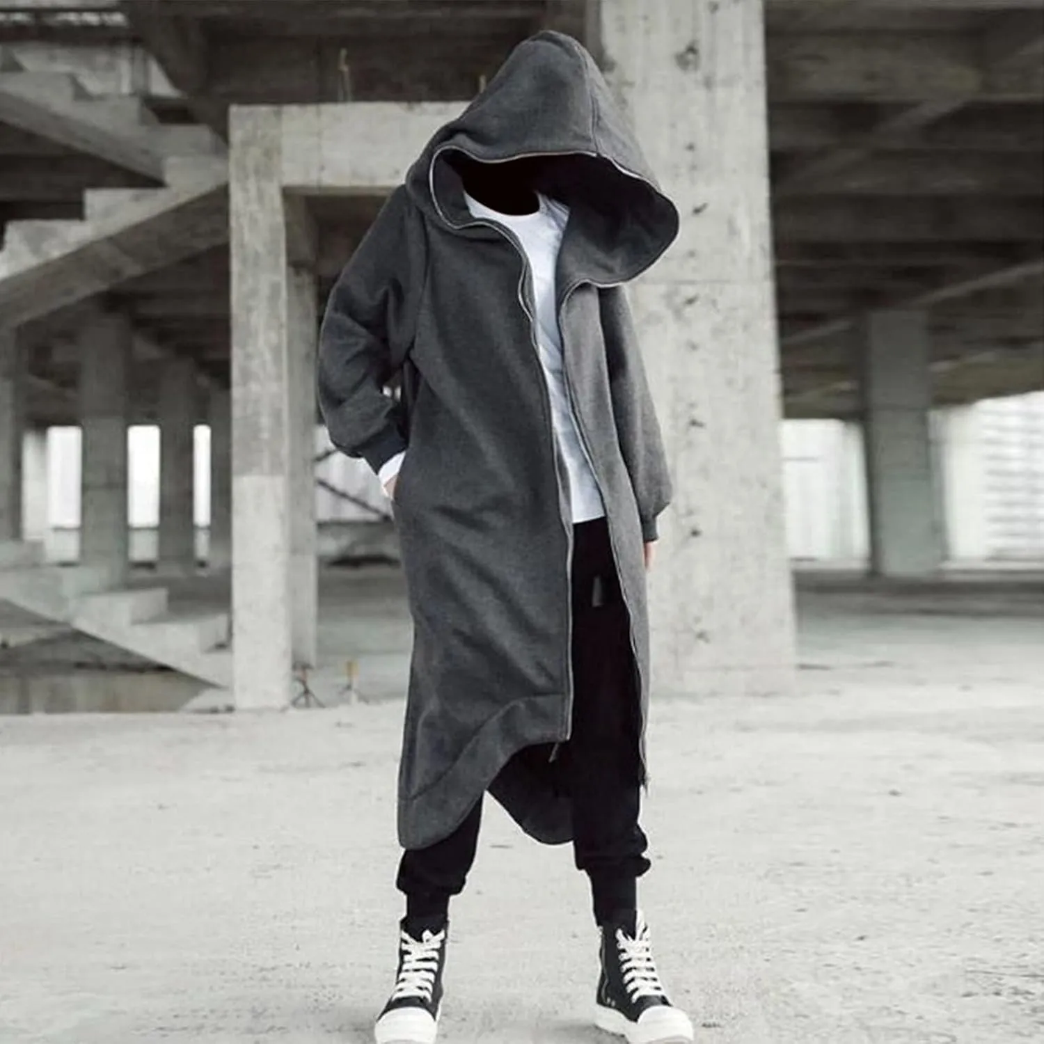 LCMTWX Men's Hooded Fleece Sweatshirt Loose Solid Hooded Sweater Top Pullover Fleece Zip Hoodie Sweatshirt Pullover & Full