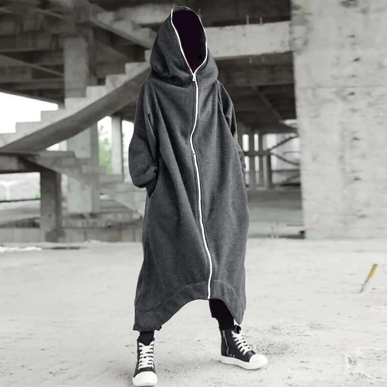 LCMTWX Men's Hooded Fleece Sweatshirt Loose Solid Hooded Sweater Top Pullover Fleece Zip Hoodie Sweatshirt Pullover & Full