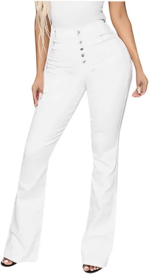 LCMTWX Stretch Jeans for Women Leg Solid Button Shopping Girls Clothes for Women Blue Tummy Control Jeans Plus Size Womens