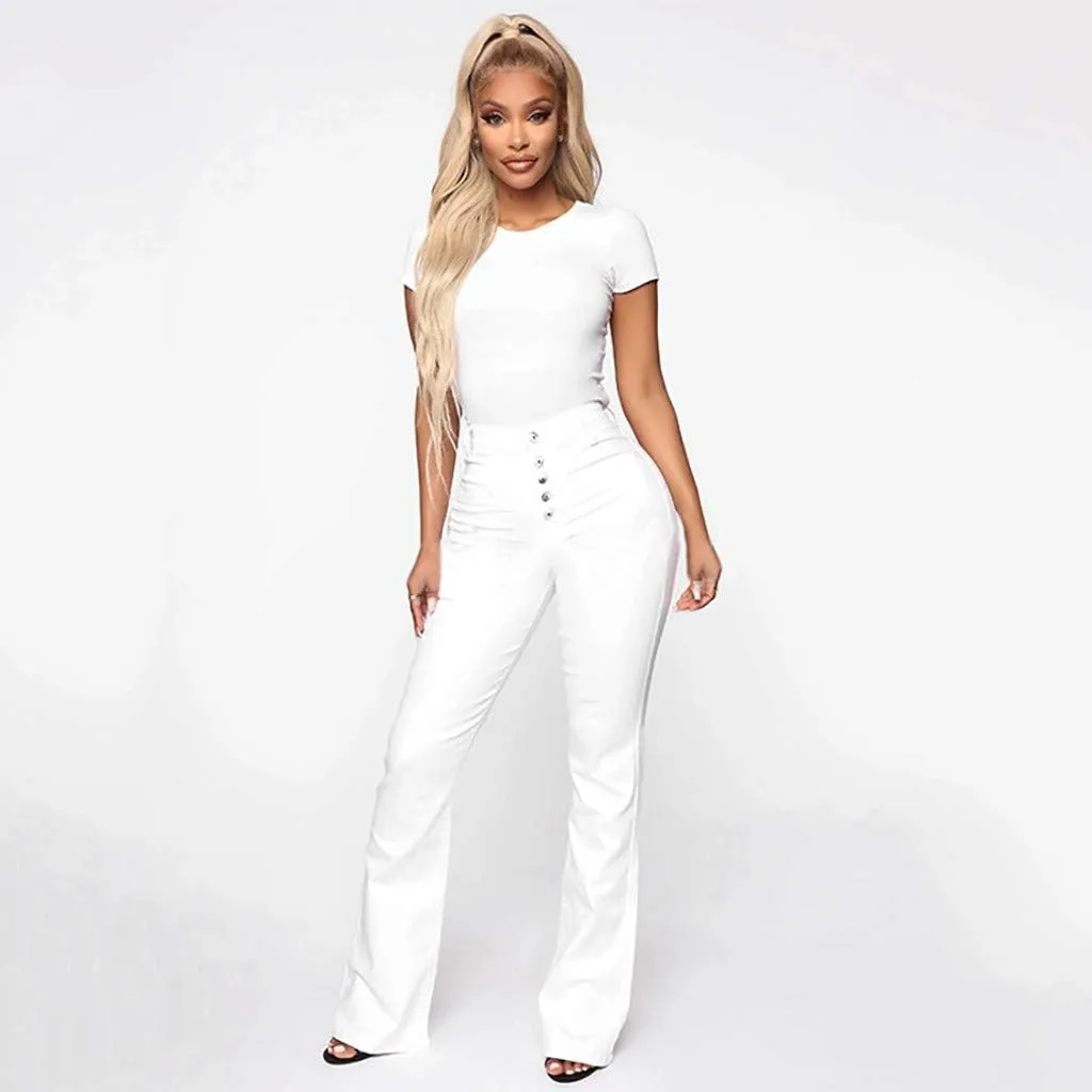 LCMTWX Stretch Jeans for Women Leg Solid Button Shopping Girls Clothes for Women Blue Tummy Control Jeans Plus Size Womens