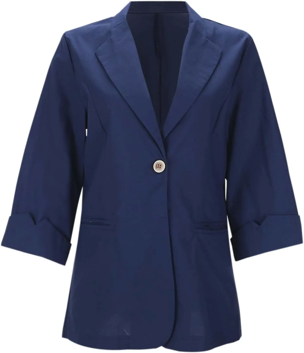 Linen Blazers for Women Business Casual Dressy Lapel Suit Blazer 3/4 Sleeve Lightweight Spring Summer Blazer Jackets