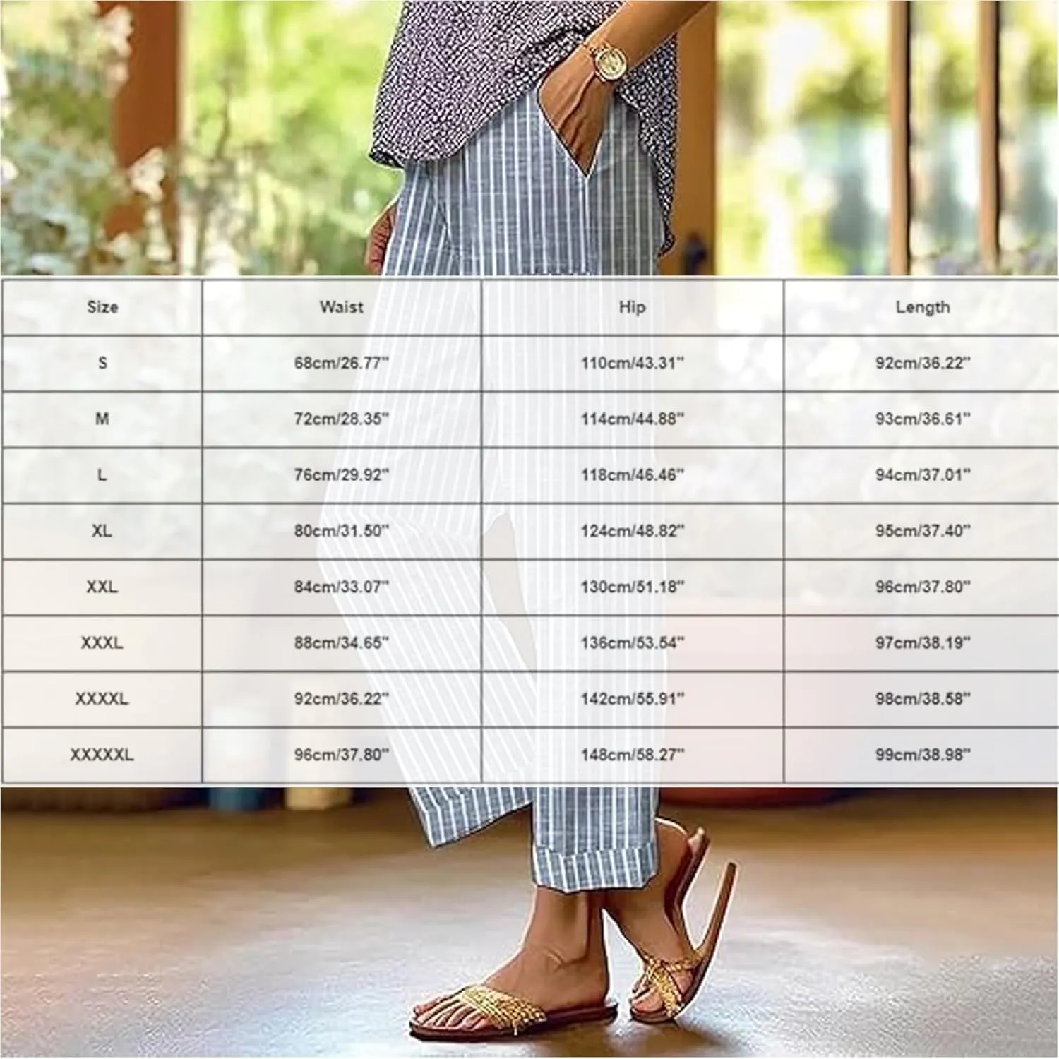 Linen Pants Women Striped Linen Pants Summer 2025 Womens Clothes for Beach Vacation Linen Straight Leg Palazzo Trousers