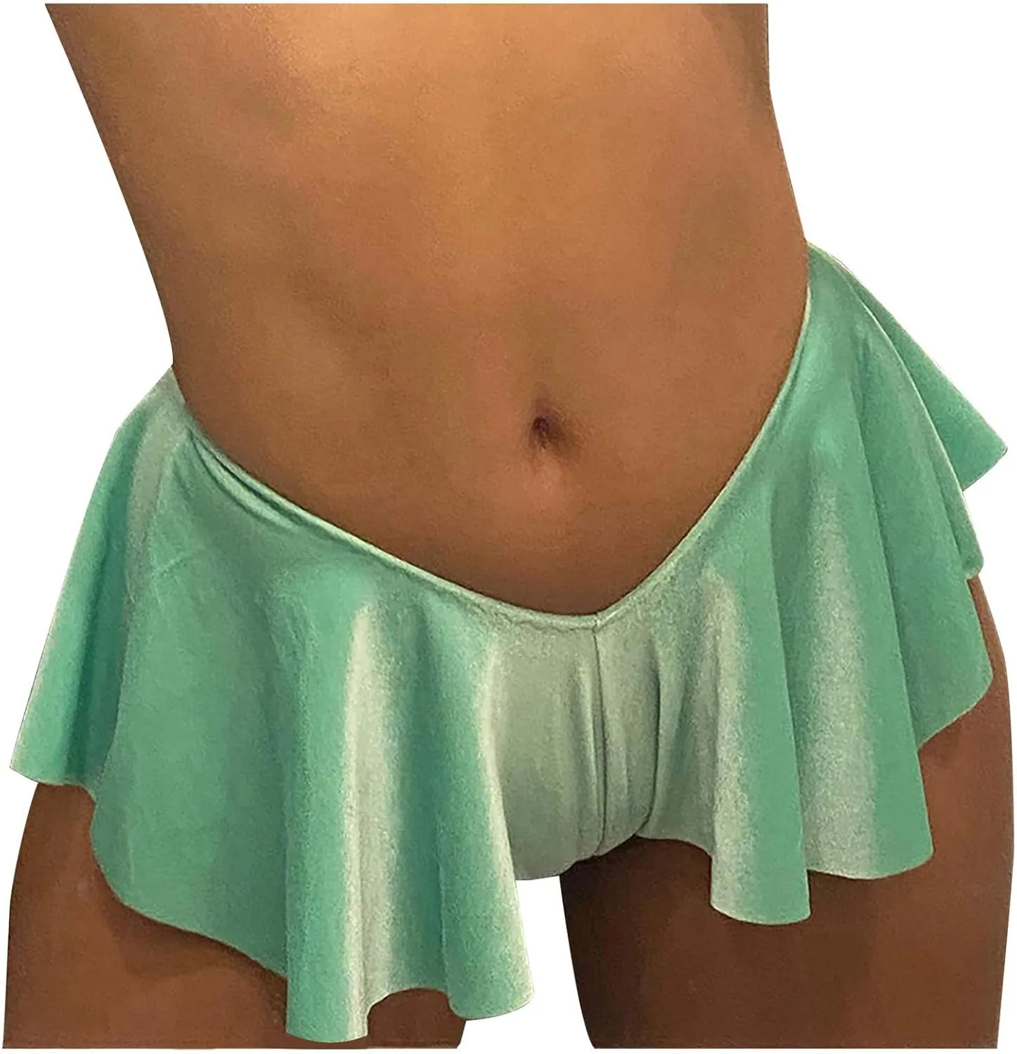 LIUguoo Women's Summer Casual Elastic Waist Short Skirt Jersey Walking Shorts Casual Ruffle Hem Short Skirt Pants