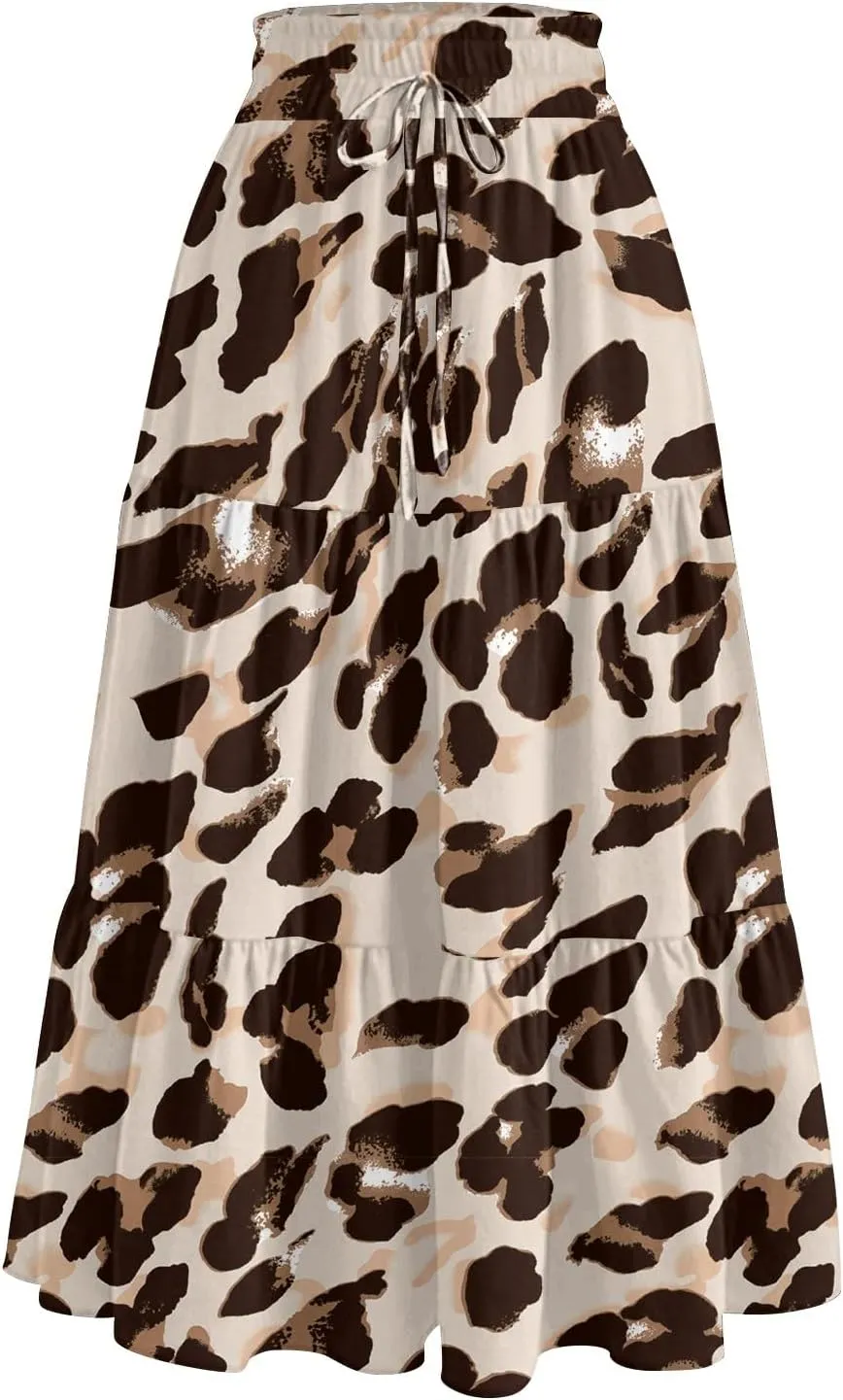 Long Hems Skirts Women Summer Partys Skirt Women's Cozy Slack Floral Expandable