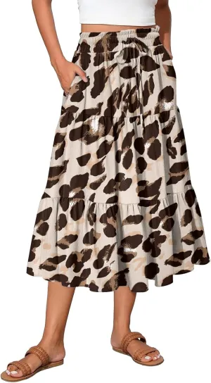 Long Hems Skirts Women Summer Partys Skirt Women's Cozy Slack Floral Expandable