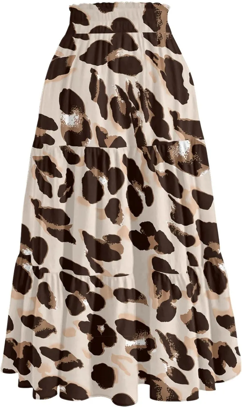 Long Hems Skirts Women Summer Partys Skirt Women's Cozy Slack Floral Expandable