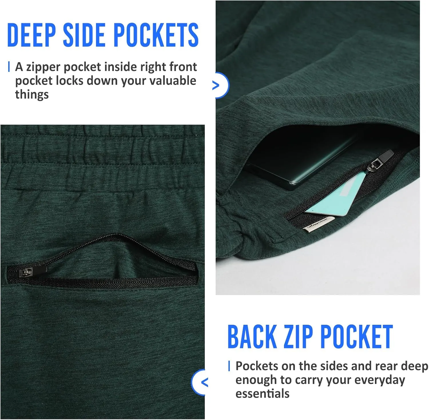 maamgic Mens Workout Shorts 5" Short Shorts Soft Stretch Running Gym Athletic Shorts with Zip Pockets