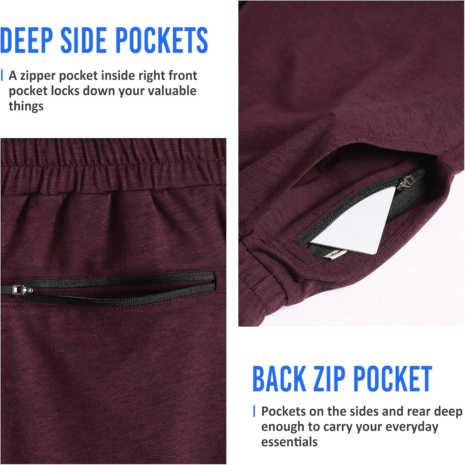 maamgic Mens Workout Shorts 5" Short Shorts Soft Stretch Running Gym Athletic Shorts with Zip Pockets