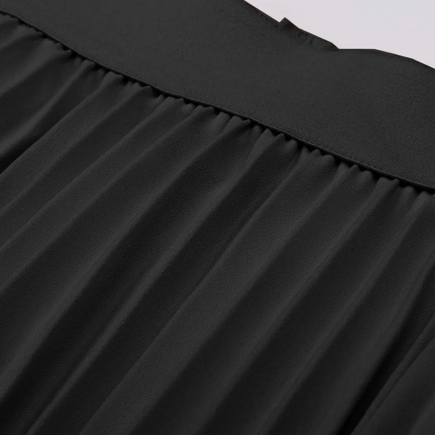 Maxi Skirts for Women Summer Casual Elastic High Waisted Pleated Skirt Flowy Solid Color Chiffon Swing A Line Skirt