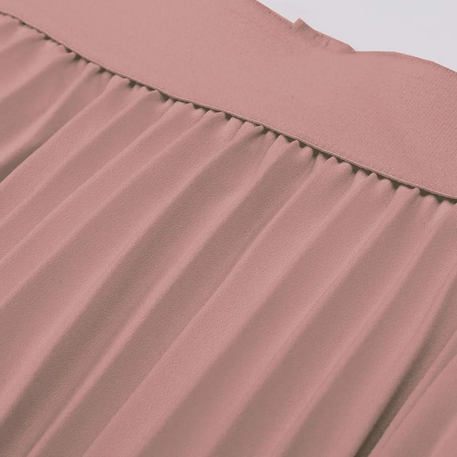 Maxi Skirts for Women Summer Casual Elastic High Waisted Pleated Skirt Flowy Solid Color Chiffon Swing A Line Skirt