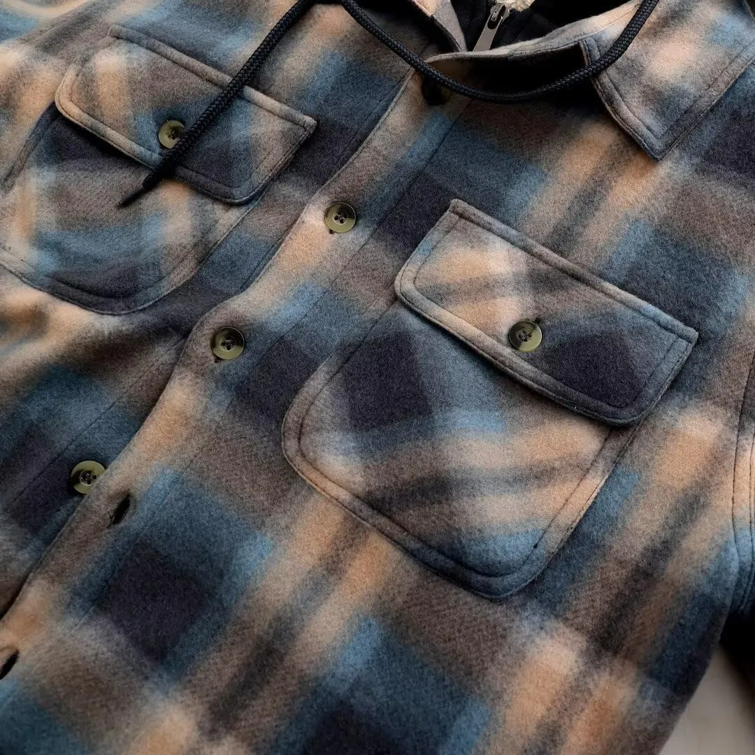 Men Heavy Thick Flannel Plaid Jacket Sherpa Fleece Lined Sweatshirt Big&Tall Hoodies Zip Up Winter Warm Coat