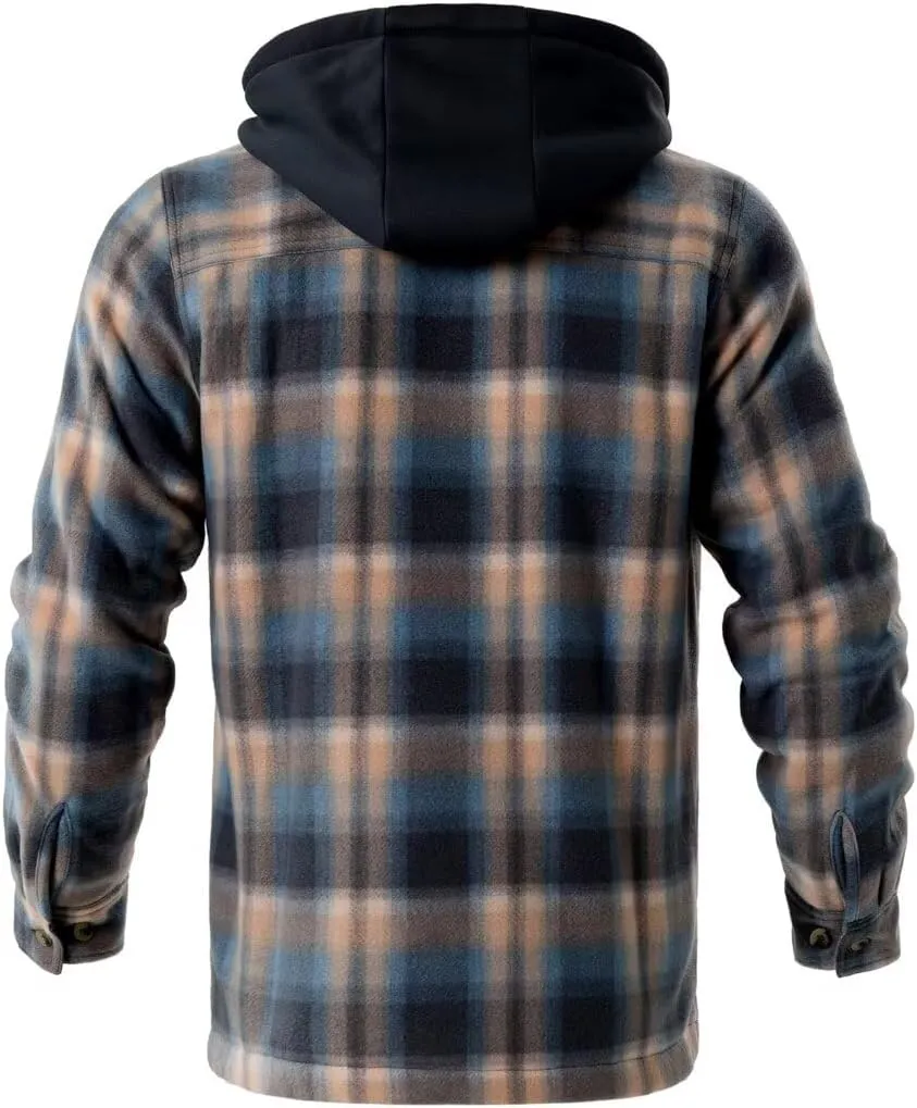 Men Heavy Thick Flannel Plaid Jacket Sherpa Fleece Lined Sweatshirt Big&Tall Hoodies Zip Up Winter Warm Coat