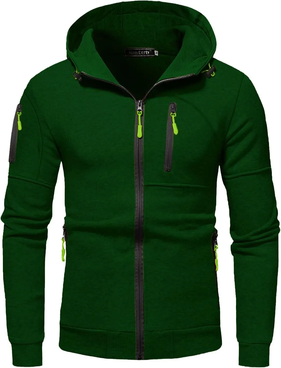 Men Hoodies Casual Hoodies for Men Full Zip Long Sleeve Sweatshirt Sports Hooded Work Jacket Tops with Zip Pockets