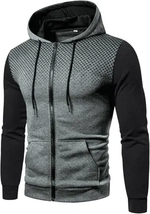 Men Hoodies Casual Hoodies for Men with Zip Pockets Full Zip Long Sleeve Sweatshirt Athletic Workout Hooded Jackets