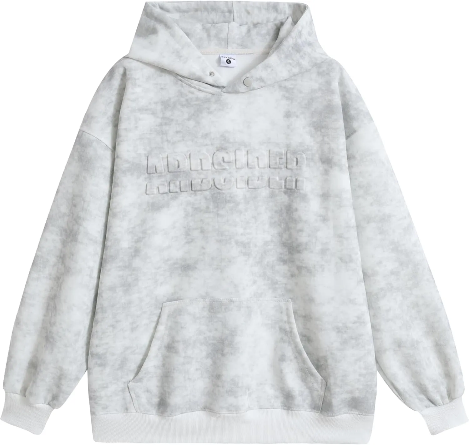 Men Oversized Tie Dye Hooded Sweatshirt Unisex Embossed Letter Hoodies