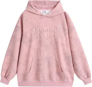 Men Oversized Tie Dye Hooded Sweatshirt Unisex Embossed Letter Hoodies