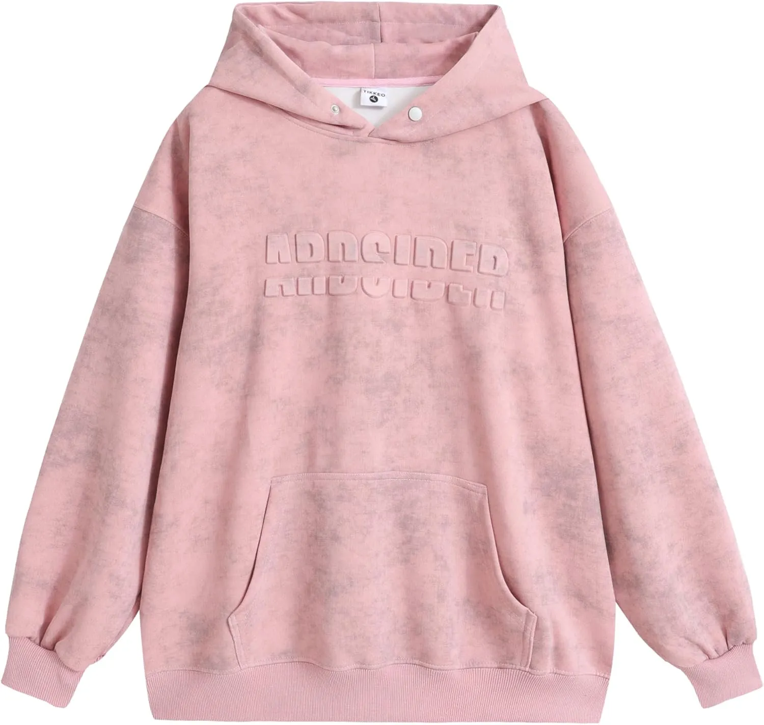Men Oversized Tie Dye Hooded Sweatshirt Unisex Embossed Letter Hoodies