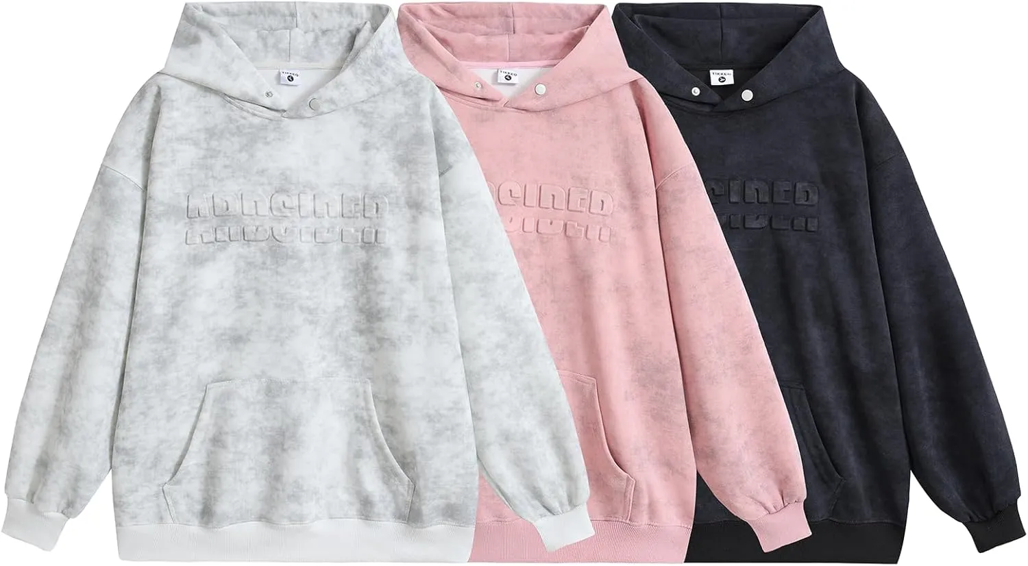 Men Oversized Tie Dye Hooded Sweatshirt Unisex Embossed Letter Hoodies