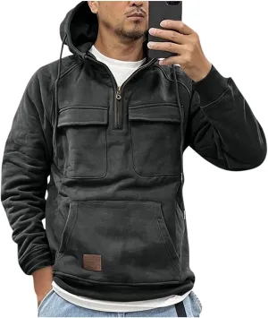 Men Sweatshirts Hoodies Mens Hoodies Pullover Solid Color Casual Trendy Winter Long Sleeve Sweatshirt Tops with Pocket