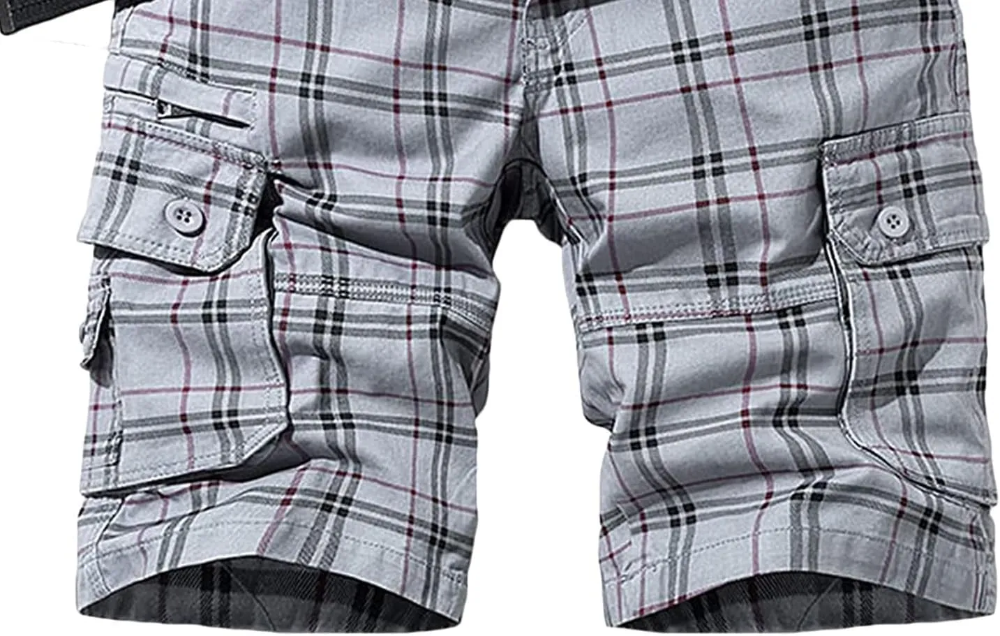 Men's Cargo Fashion Plaid Shorts Cargo Shorts No Belt Tactical Work Shorts Stretch Comfor Summer Outdoor Shorts