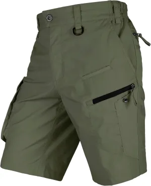 Men's Cargo Shorts Stretch Waist Lightweight Work Shorts Ripstop Tactical Shorts for Hiking, Military, Hunting