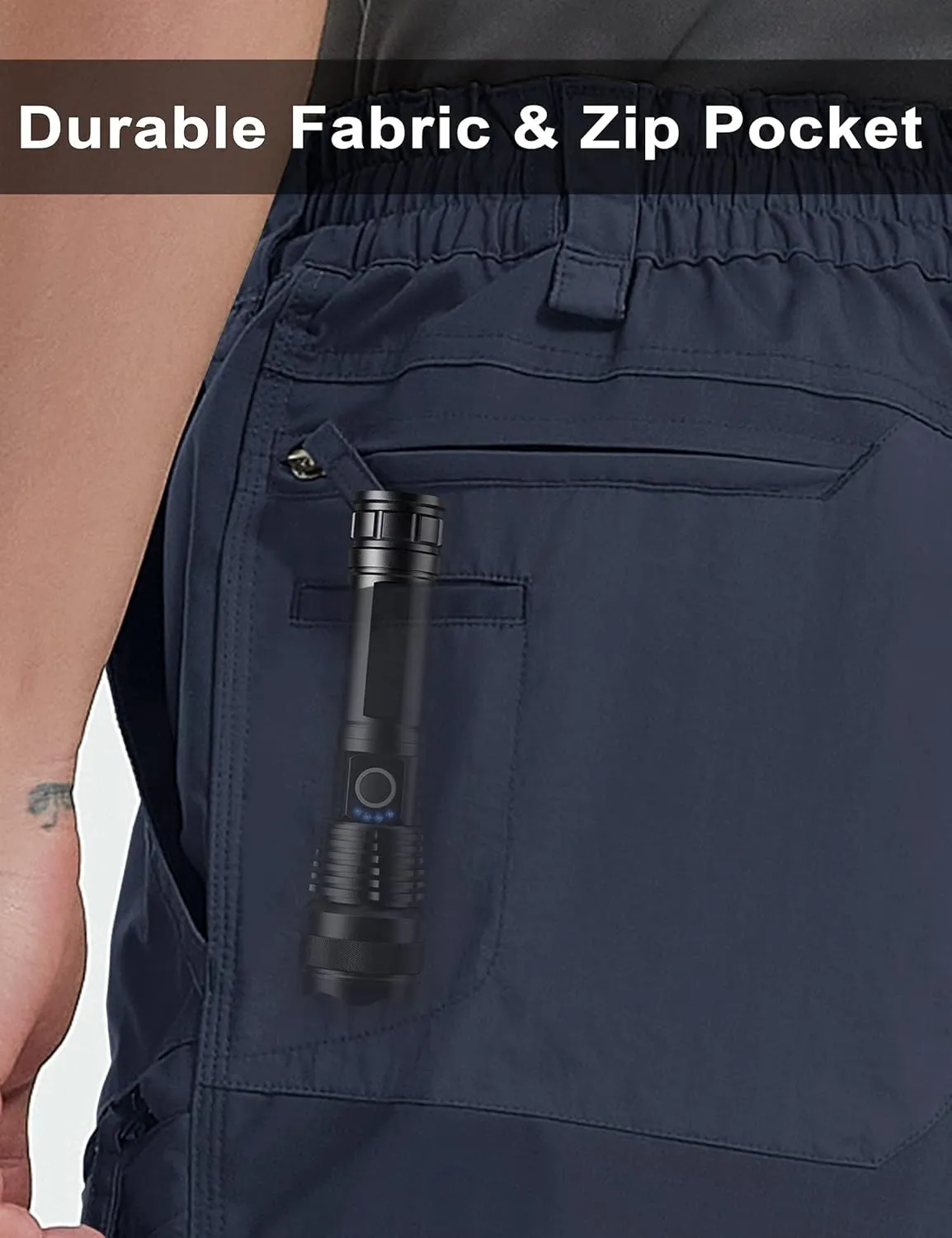 Men's Cargo Shorts Stretch Waist Lightweight Work Shorts Ripstop Tactical Shorts for Hiking, Military, Hunting