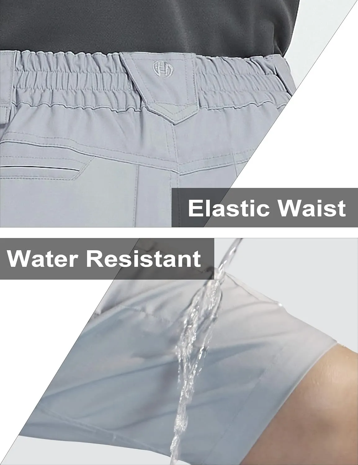 Men's Cargo Shorts Stretch Waist Lightweight Work Shorts Ripstop Tactical Shorts for Hiking, Military, Hunting
