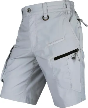 Men's Cargo Shorts Stretch Waist Lightweight Work Shorts Ripstop Tactical Shorts for Hiking, Military, Hunting
