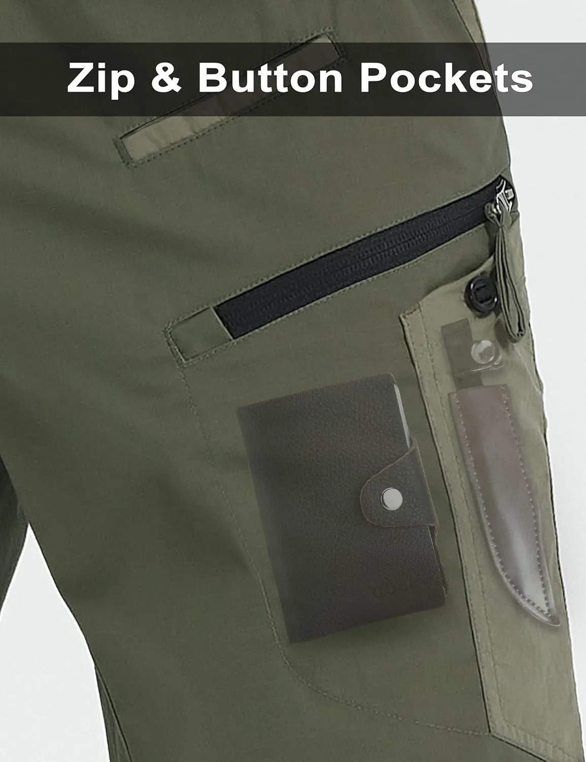 Men's Cargo Shorts Stretch Waist Lightweight Work Shorts Ripstop Tactical Shorts for Hiking, Military, Hunting