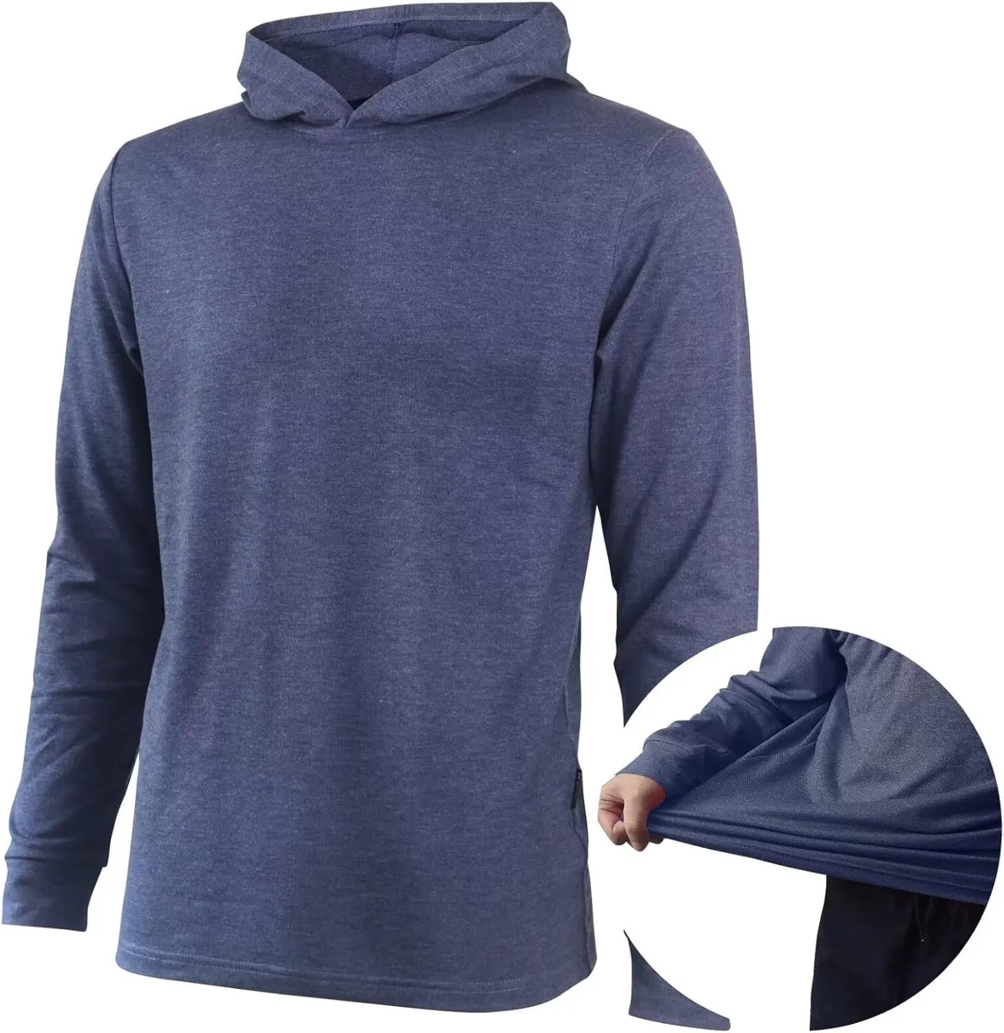 Mens Casual Hoodies Cotton Hooded Shirts Pullover Sweatshirts Comfy Long Sleeve Fitted