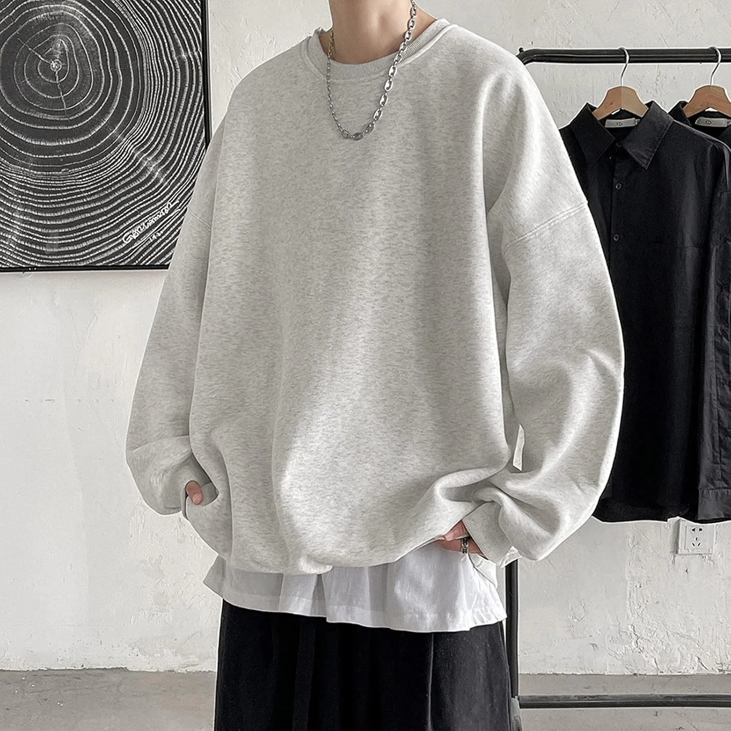 Men's Color Block Pullover Fleece Hoodie Men And Women Blouse Shirt Autumn And Winter Men's Fleece Pullover Hoodie