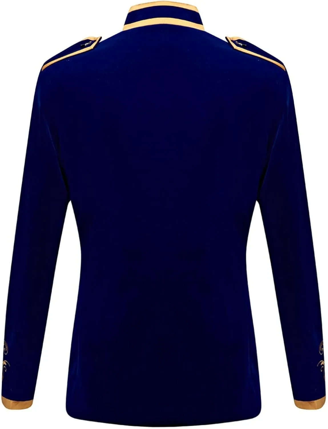 Men's Court Prince Blazers Stand Collar Zip Up Slim Fit Velvet Suit Jackets Luxury Gold Embroidery Sport Coat