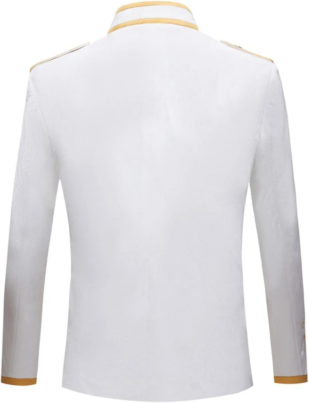 Men's Court Prince Blazers Stand Collar Zip Up Slim Fit Velvet Suit Jackets Luxury Gold Embroidery Sport Coat