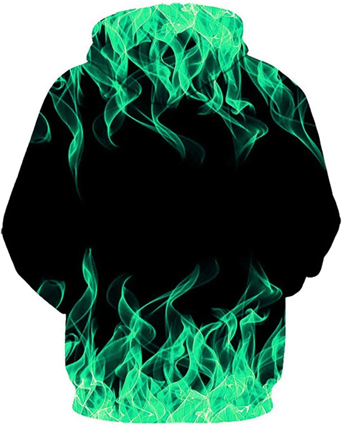 Men's Fashion Hoodies & Sweatshirts Drawstring Long Sleeve Casual Hooded Pullover 3D Flame Print Graphic Tee Shirts